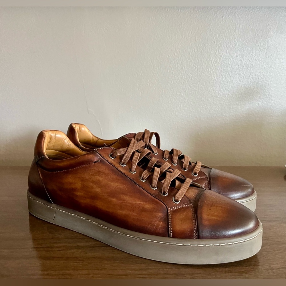 Magnanni Brown Leather Sneakers